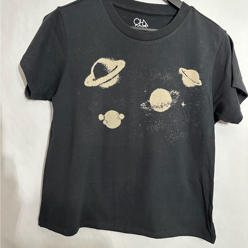 CHASER Black Planet Graphic Tee Cosmic Space Aesthetic Size Small - Picture 4 of 9